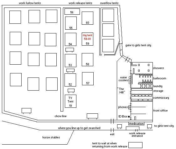 A rough sketch of the "con-tents" where I stayed