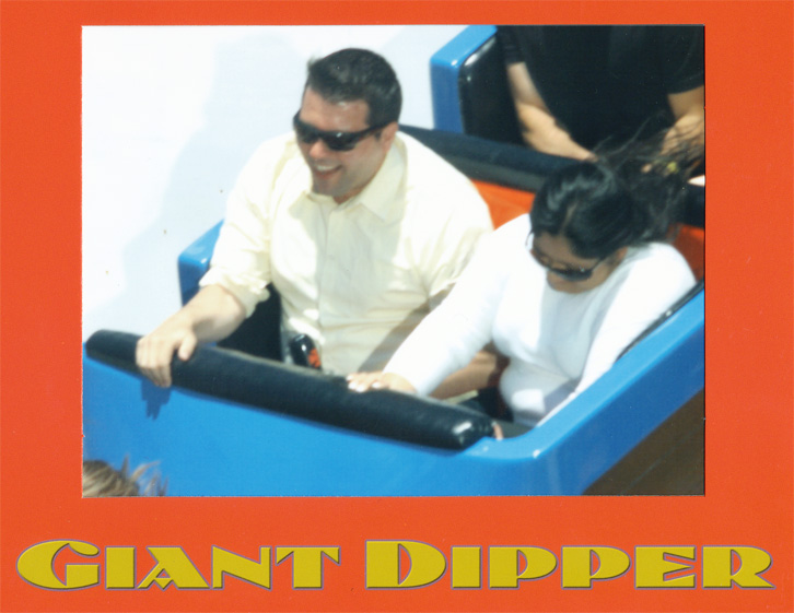 Maggie and I on the Giant Dipper roller coaster