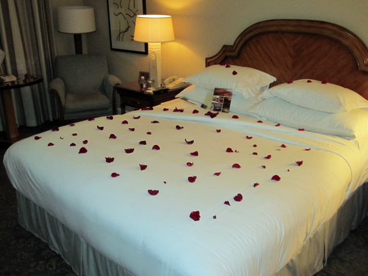Roses on the bed
